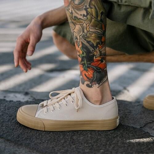 QWEDF 2019 Men Canvas Shoes Fashion Solid Color Men Vulcanized Shoes Lace-up Casual Shoes Men Sneakers chaussure homme X4-84