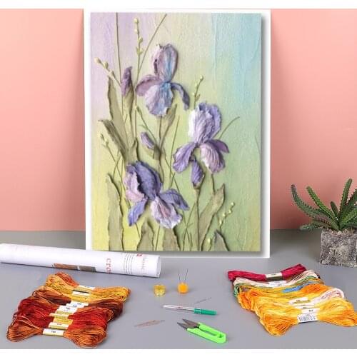 Flowers Art Rose Peony Printed Canvas 11CT Cross-Stitch Set DIY Embroidery DMC Threads Hobby Handmade Painting Stamped