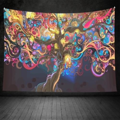 Wall Tapestry Abstract Patterns Print Decorative Cloth Hanging Carpet Home Accessories for Bedroom 150x130cm