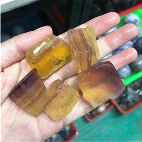 Natural Yellow Fluorite Carved Rough Healing Stones For Decoration