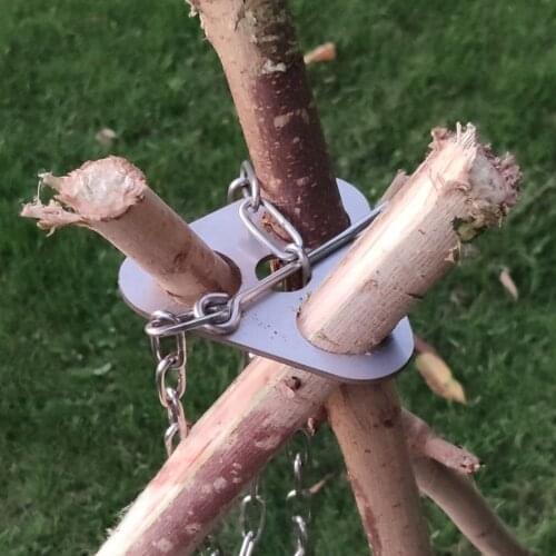 New Stainless Steel Picnic Tripod Outdoor Camping Portable Triangular Pot Hanging Bracket Rack Branch Multifunctional Hook Ring