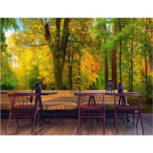 Papier peint wall paper park woods landscape papel de parede 3d para sala atacado wallpaper for walls 3 d tapety