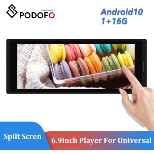 Podofo 1Din Car Radio 6.9″ Android Multimedia Player Spilt Screen GPS Navigation WIFI Bluetooth MP5 Radio For Universal FM