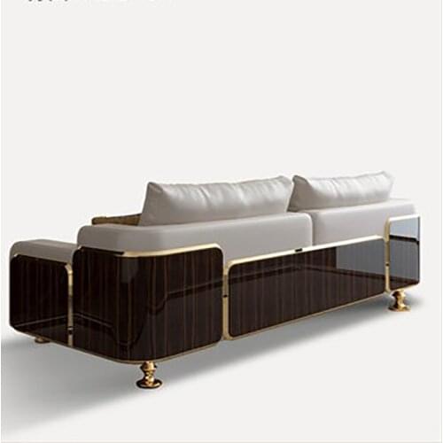Postmodern light luxury full leather sofa top layer cowhide combination designer original high-end luxury living room furniture