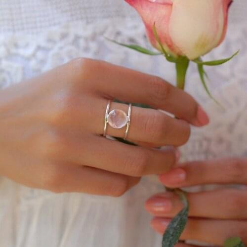 Simple 925 Sterling Silver Pink Diamond Engagement Wedding Love Ring Size 6-10