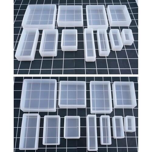 QIAOQIAO DIY Silicone Mold DIY Square Rectangle Exopy Dried flowers Insect specimens Resin Mirror Crafts Jewelry Decoration