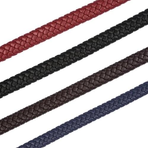 1M 8mm Microfiber Wide Flat Braided Leather Rope Black String Cord For DIY Bracelet Jewelry Craft Making Findings Accessories