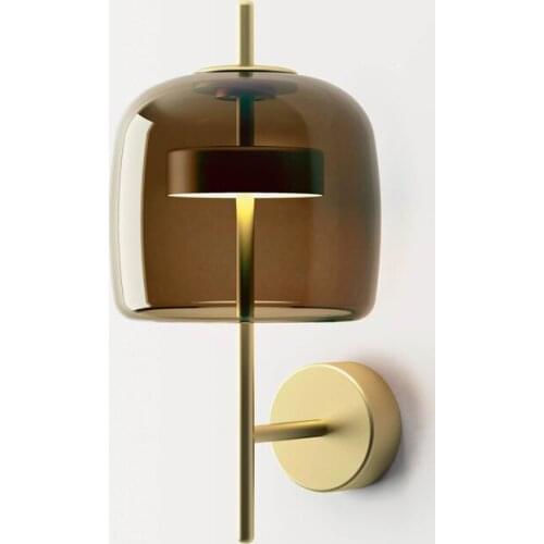 Nordic design grey glass wall lamp for living room bedroom elegant home deco wall light fixture led hallway lighting luminaire