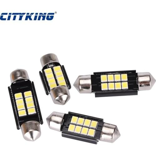 Led Festoon 31mm 36mm 39mm 41mm LED Bulb C5W led 8SMD Super Bright 2835 SMD No Polarity Auto Interior Dome Lamp Car Styling