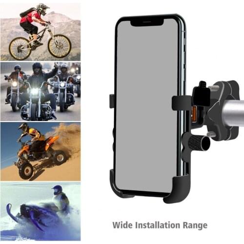 Waterproof Metal Motorcycle Phone Mount Bracket Holder QC 3.0 USB Quick Charger