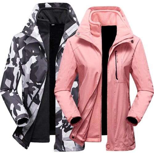 Womens 3 in 1 Waterproof Jacket Winter Warm Autumn Winter Lightweight Fleece Jacket Snow Outdoor Coat Oversize Sportswear