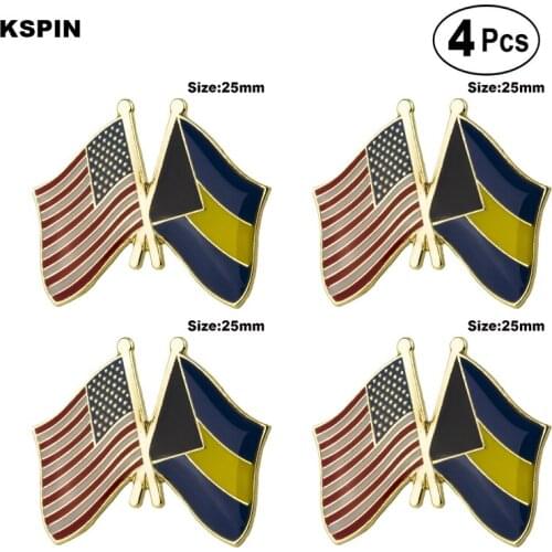 U.S.A.& Bahamas Friendship Flag Pin Lapel Pin Badge Brooch Icons 4pcs