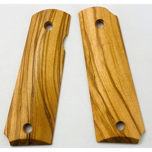 1 Pair Olive Wood Non-slip Custom Grips Handle Scales Patches for P4 ZY 1911