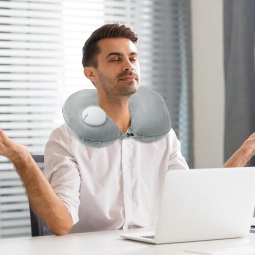 1PC Protable U Shaped Travel Pillow Car Cushion Pillow Solid Neck Support Headrest Cushion Car Inflatable Neck Pillow Protection