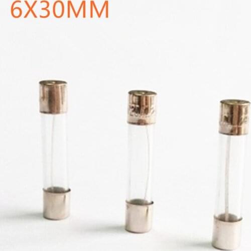 10pcs 6X30 250V 0.5A 1A 2A 3A 4A 5A 6A 7A 8A 10A 15A 20A Fast Blow Glass Fuse 6mm x 30mm