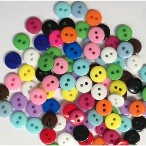 100Pcs Lots Candy Color Resin Sewing 2 Holes Buttons Scrapbooking Embellishment Decorative Buttons 9mm 10mm 15mm