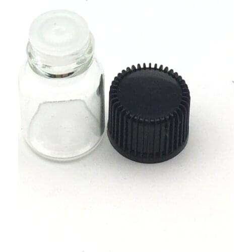 20pcs Mini Clear Essential oil 2ml Glass Bottle with Orifice Reducer Small Perfume Sample Essential Oil Vials