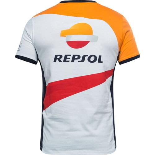 2019 Moto gp Racing Repsol White Orange Casual T-shirt Motobike Motorcycle Racing Sports ATV BIKE Mens T Shirt
