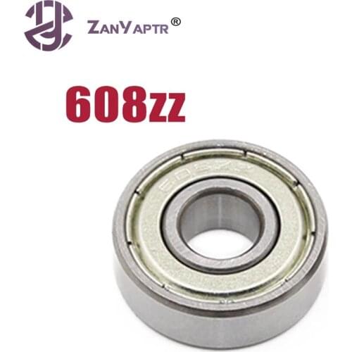 5PCS ABEC-7 Deep groove ball bearing 608ZZ 8X22X7 mm bearing steel 608 ZZ skating bearing for 3D printer