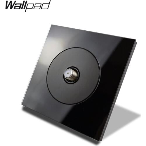 L6 Black Glass Antenna Satellite TV F Type Coaxial Sky Wall Socket Tempered Glass Wiring Accessories Outlet