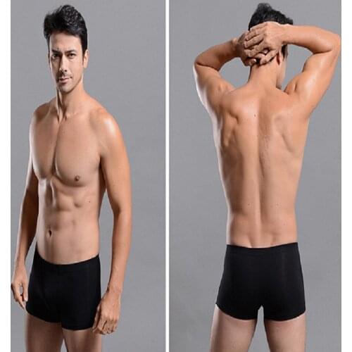 New arrival fashion 5xl 6xl 7xl Extra Large Plain Bamboo Fiber Flat Pants Pure Color Men Underwear Polychromatic Ten pieces