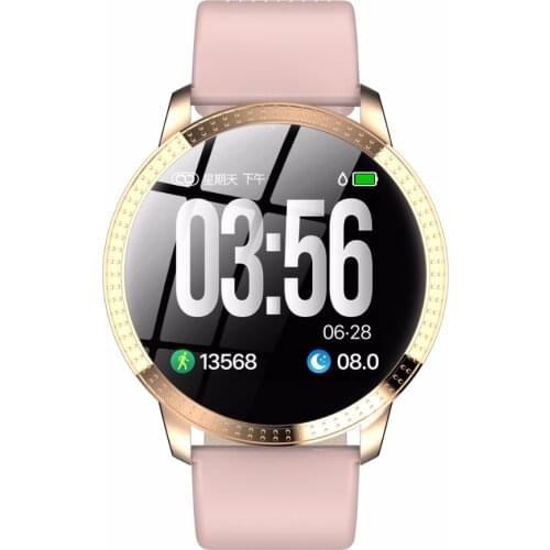 CF18 Smart Watch Women Men Fitness Health Tracker IP67 Waterproof Leather Stainless Steel IOS Android Reminder Bluetooth Watch