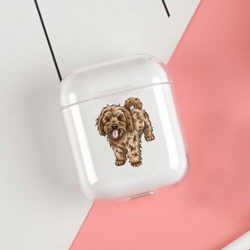 Cute Cavapoo Dog Art Cases For Apple AirPods 1 2 Case Clear Wireless Bluetooth Earphone Case Protective Shell