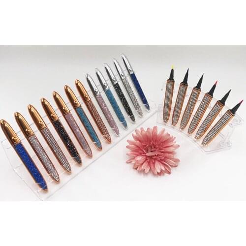 Colored lash glue pen for mink lashes quick dry long lasting self adhesive eyeliner eyes makeup tools pink green blue liner pen