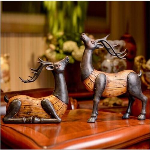 D creative Home Furnishing retro European high-end Bedroom Decor deer resin crafts decoration decoration