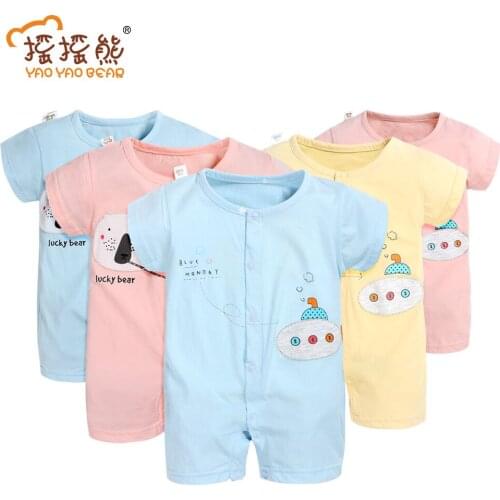 Girl Summer Romper 2pcs/lot Baby Rompers Baby Girls Clothes Cotton Bear Romper Newborn Jumpsuits Submarine Baby Boy Clothes
