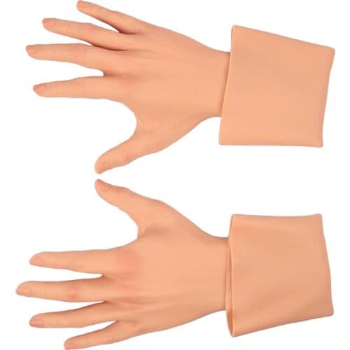 Simulation Hand Silicone Female Gloves Sleeve Highly Simulated Skin Artificial Arms Cover Scars Crossdresser Scar-hider