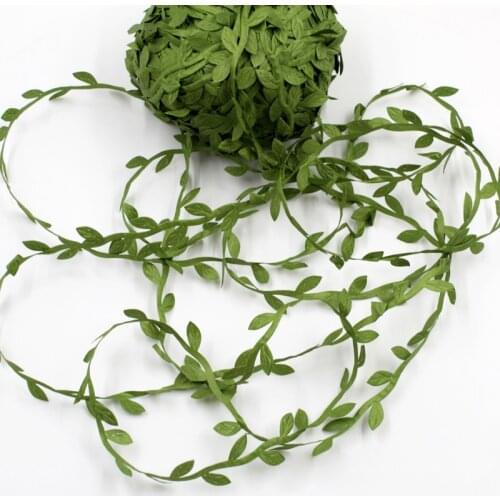 10m20m Artificial Green Leaf Handmade DIY Wreath Garden Wedding Decoration Scrapbook Fabric Accessories Leaves Fake Flower