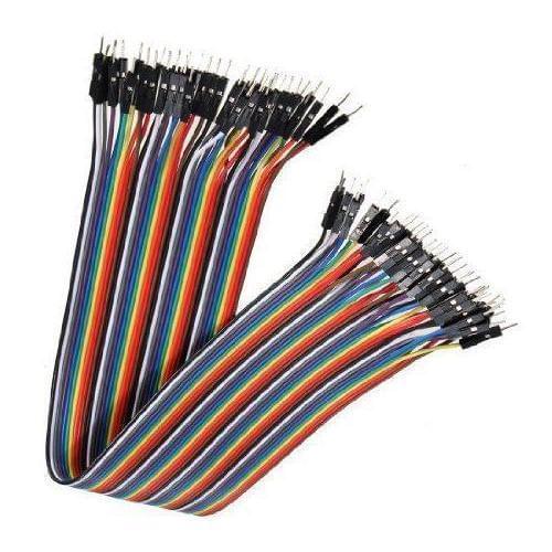 Male to Male Color Breadboard Cable Jump Wire Jumper For Arduino Shield 40pcs 20cm 2.54mm 1p-1p Pin