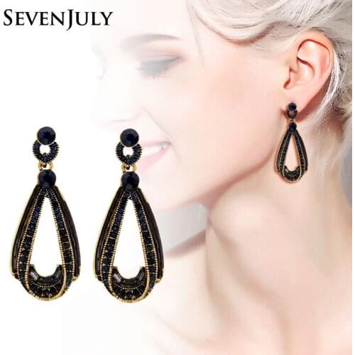 Classic Elegance Crystal Rhinestone Teardrop Dangle Earrings Women Fashion Jewelry Vintage Accessory