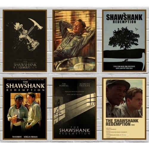 Classic Movie Poster Retro The Shawshank Redemption Posters Wall Art Painting Prints Decoration Bar Cafe Room Home Decor 42X30cm