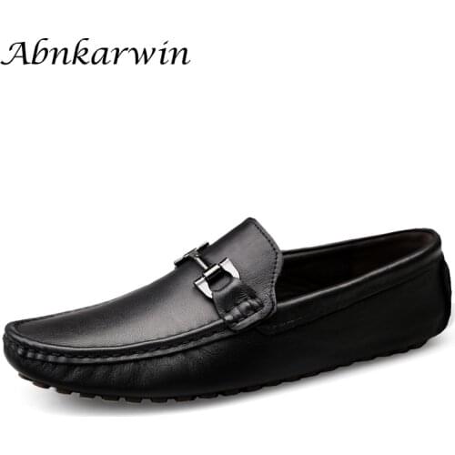 Genuine Leather Slip On Mens Loafers Casual Shoes Men Designer Lofer Man Mocasines Hot Sale Loafer Trend 2020 Loffers Low Lofars