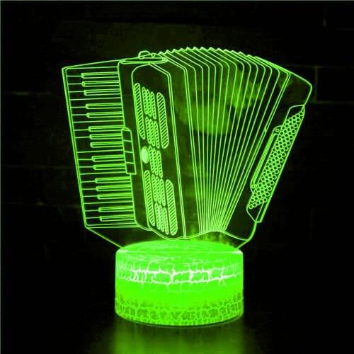 Accordion musical instrument series 3d night light colorful commemorative decoration gifts night light ornaments home furnishing
