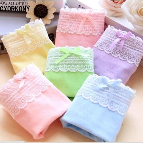 Soft Cotton Young Girl Briefs Girls Panties Candy Colors Kids Underwear Pants Underpants 9-20T 12PCS/LOT A-SQ-AC006XL-12P