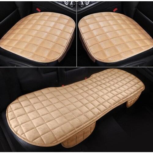 Plush Fabric Car Seat Cover Front Rear Cushion Breathable Protector Mat Pad Auto Accessories Universal Size