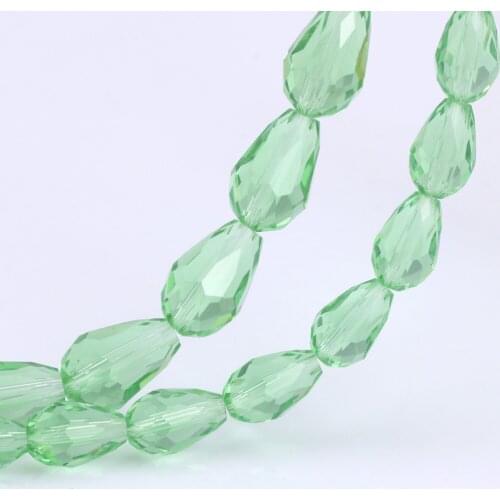 OlingArt 8*11mm 50pcs Waterdrop Faceted Austrian crystal beads Crystal color Teardrop glass bead for jewelry making bracelet