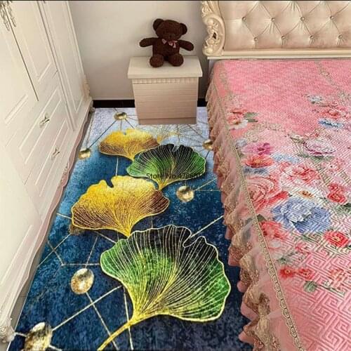 Bedside Blanket Entrance Door Porch Floor Mat Bedroom Kitchen Door Mat Living Room Carpet Gold Diamond Velvet