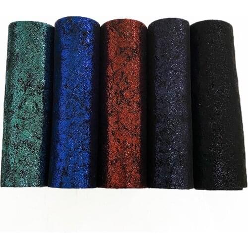 135x30cm Dark Color Plain Design Chunky Glitter Faux Leather Fabric Sheet for Making Shoe/Bag/Decorative/DIY Accessories