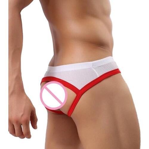 Sexy Mens Underwear Thread Hole Back Mens String Bikini Briefs Tanga Hombre Jockstrap Sous Vetement Homme Sexy Hot