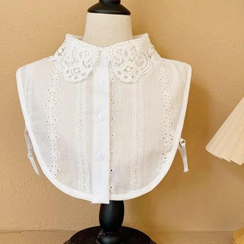 Sitonjwly Cotton White Girls Shirt Detachable Collar for Womens Fake Collars Female Necklace Clothes Decorative False Collar