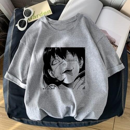 Crazy Ikishima Midari Kawaii Anime Cartoons Tops Kakegurui T Shirts Women Gambling School Harajuku Summer Tshirts Short Sleeve