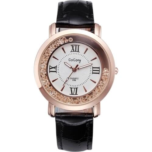Wholesale Luxury Original Gogoey 098 Women Quartz Watches Alloy Watchcase PU Leather Watchband Diamond Table Korea Style Watches