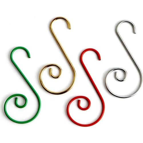 100 Pcs Christmas Wreath Hooks Silver Multifunctional Shaped Steel Hangers for Decoration Christmas Tree