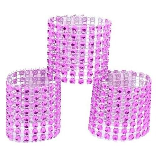 100Pcs Plastic Rhinestone Wrap Rose Red Napkin Ring New Napkin Rings Chair Buckle Hotel Wedding Supplies Home Talbe Decoration