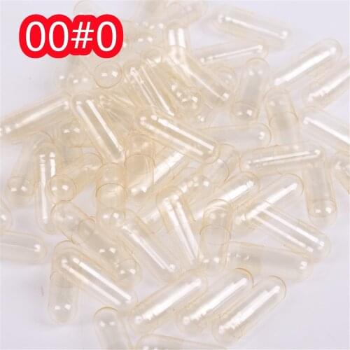 1000PCS 00#/0# Clear Vegetarian Capsules Joined Capsule Cellulose HPMC Plant Empty Capsules, Pill Case
