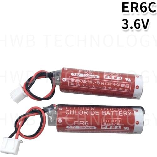 2pcs New Original Version For MAXELL AA 14500 ER6C 3.6V Lithium Battery PLC Batteries With Two - Hole Plug